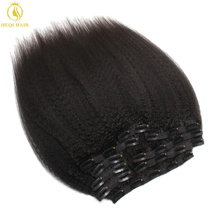 Kinky Straight Clip-In Extensions β 100% Virgin Unprocessed Human Hair for Black Women (10"β40")