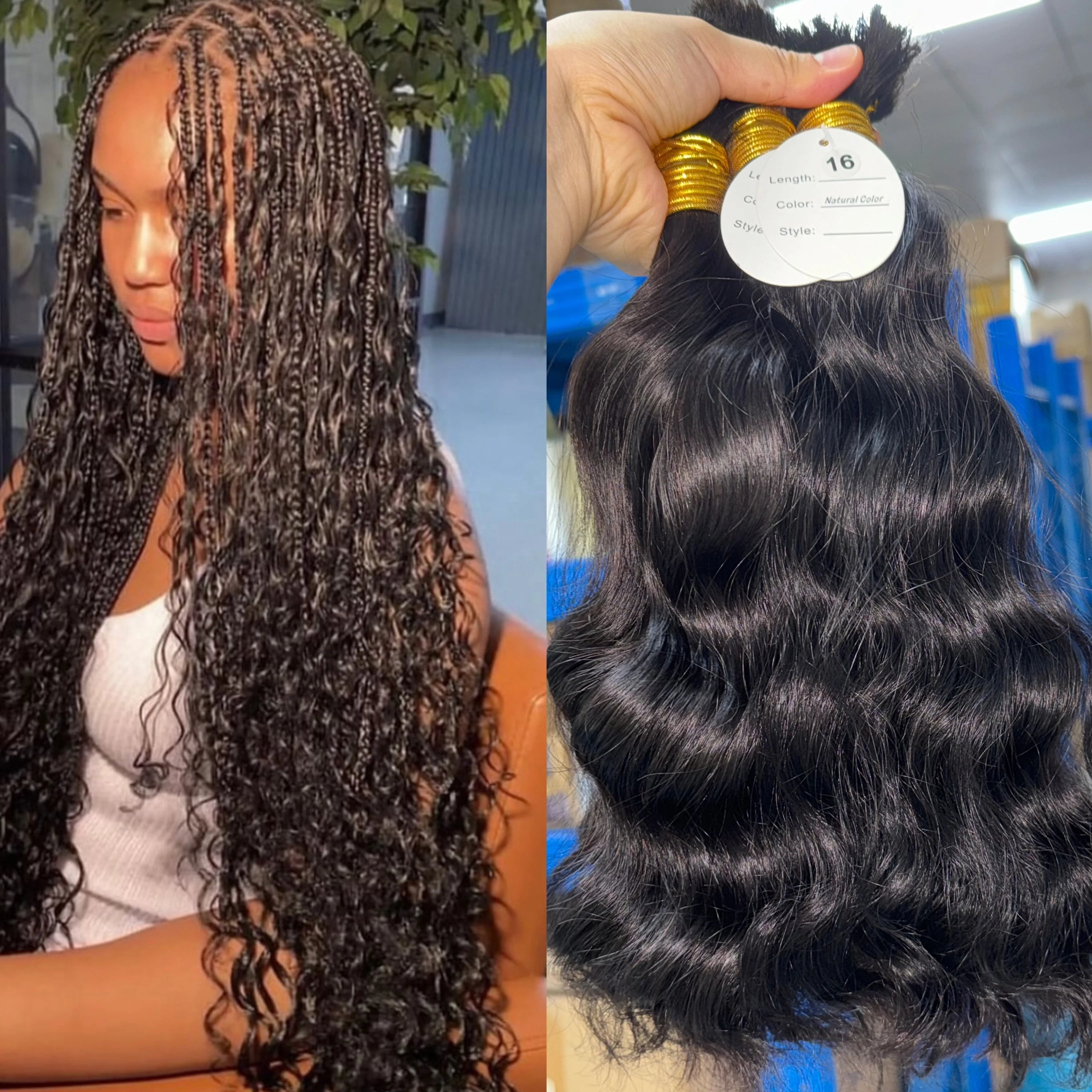 Raw Indian Human Hair Bundles – 100% Cuticle Aligned, Multi-Texture (10"–40")
