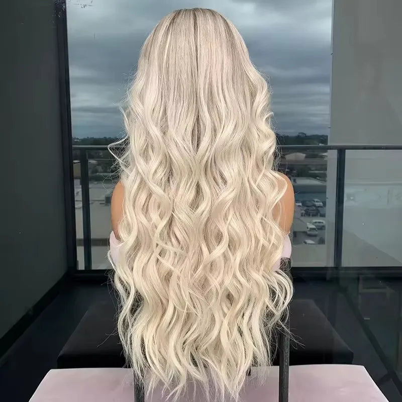 Ombre Ash Blonde Body Wave Lace Front Wig — 13x4 Glueless Cuticle-Aligned Raw Hair