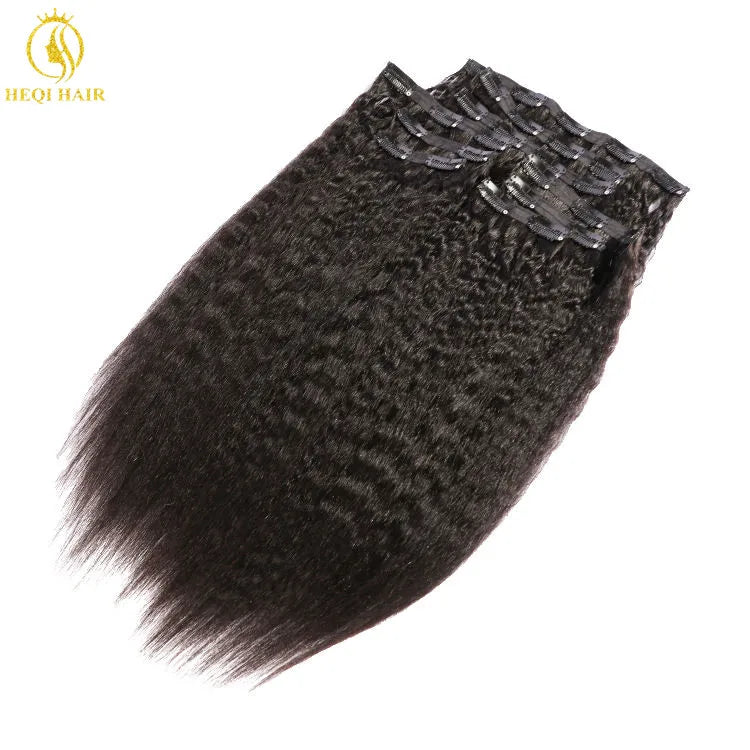 Kinky Straight Clip-In Extensions — 100% Virgin Unprocessed Human Hair for Black Women (10"–40")