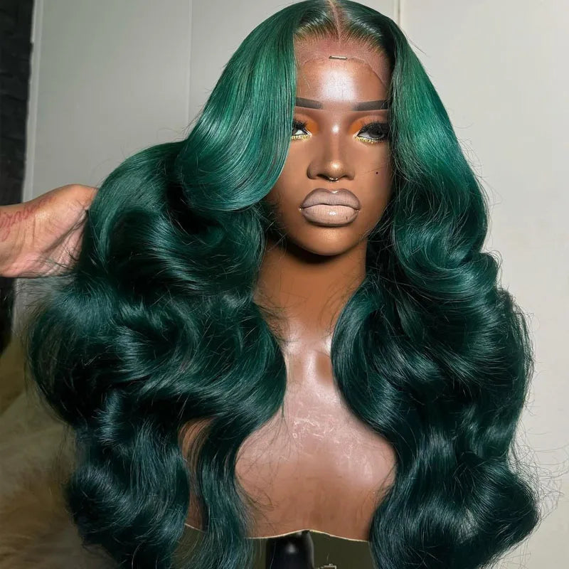 Emerald Green Body Wave Lace Front Wig — 13x4 / 13x6 Glueless 100% Virgin Vietnamese Human Hair (12"–30")