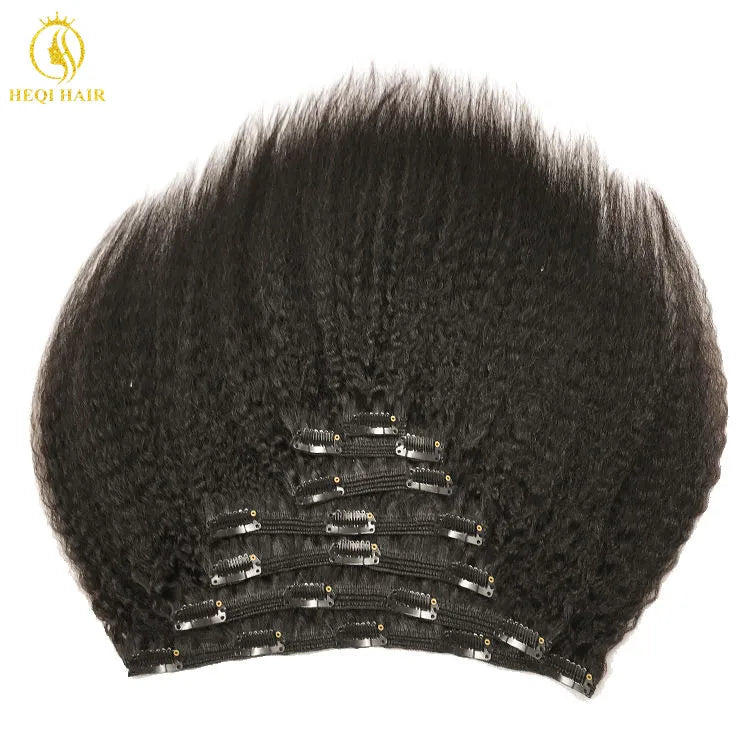 Kinky Straight Clip-In Extensions — 100% Virgin Unprocessed Human Hair for Black Women (10"–40")