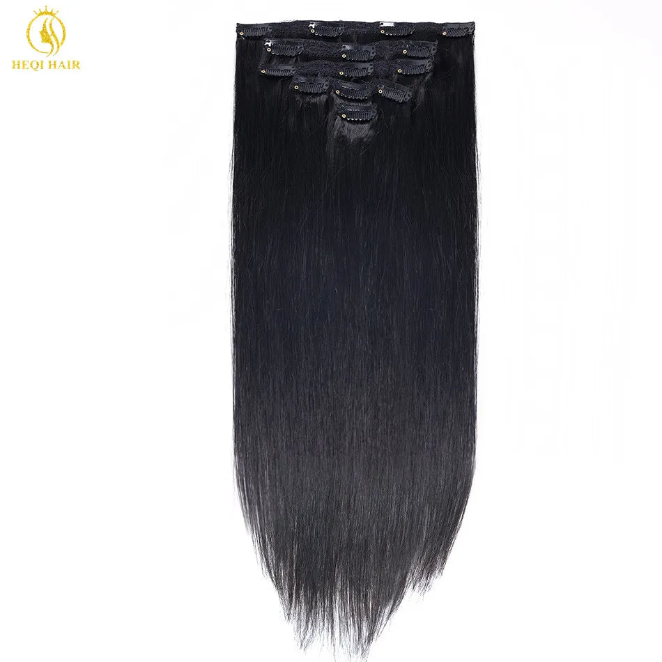 Seamless Clip-In Hair Extensions — 100g European Virgin Human Hair (Highlight Blonde, 10"–16")