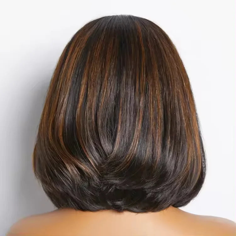Highlight Blonde 13x4 Bob Lace Front Wig — Glueless Pre-Plucked 100% Virgin Human Hair
