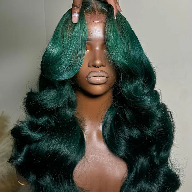 Emerald Green Body Wave Lace Front Wig — 13x4 / 13x6 Glueless 100% Virgin Vietnamese Human Hair (12"–30")