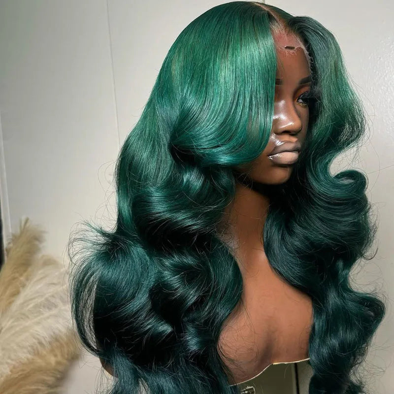 Emerald Green Body Wave Lace Front Wig — 13x4 / 13x6 Glueless 100% Virgin Vietnamese Human Hair (12"–30")