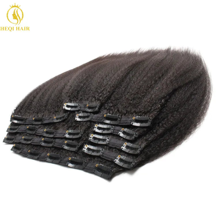 Kinky Straight Clip-In Extensions — 100% Virgin Unprocessed Human Hair for Black Women (10"–40")