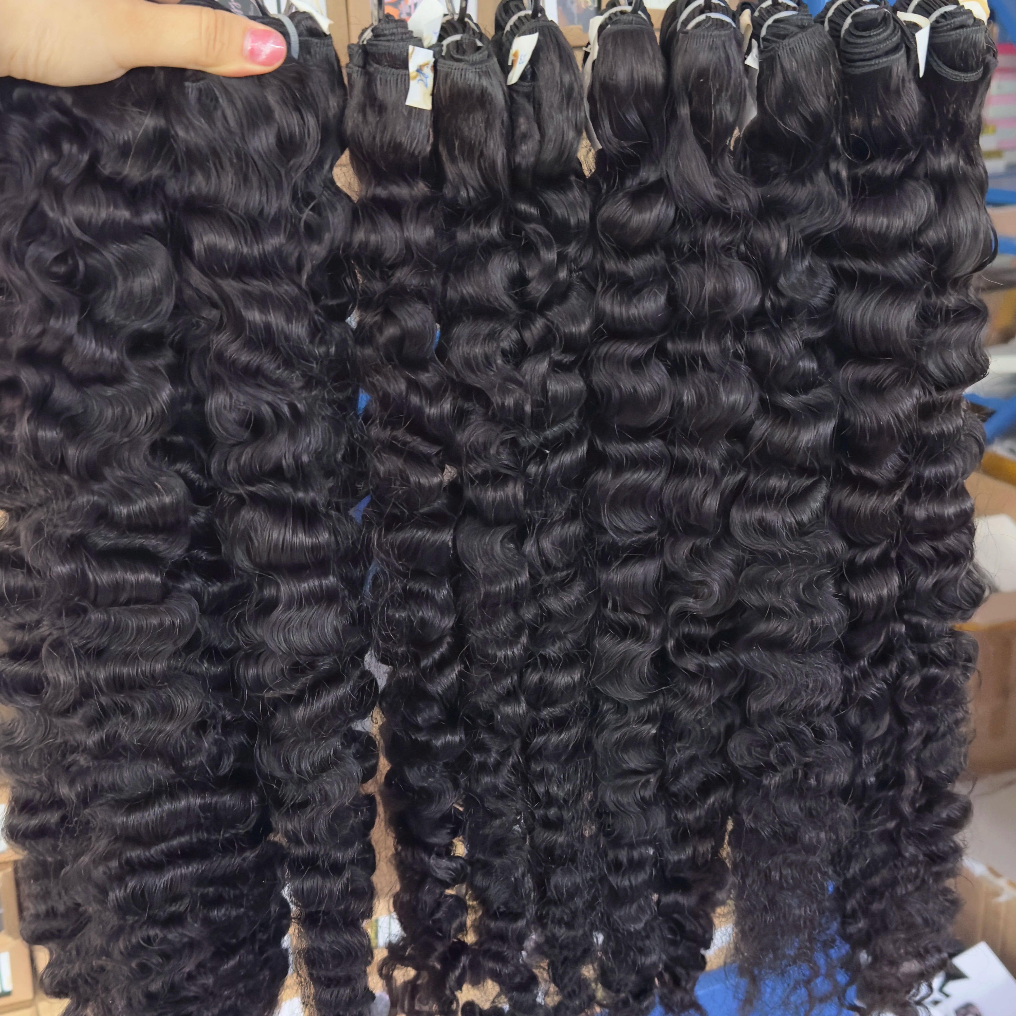 Raw Indian Human Hair Bundles – 100% Cuticle Aligned, Multi-Texture (10"–40")