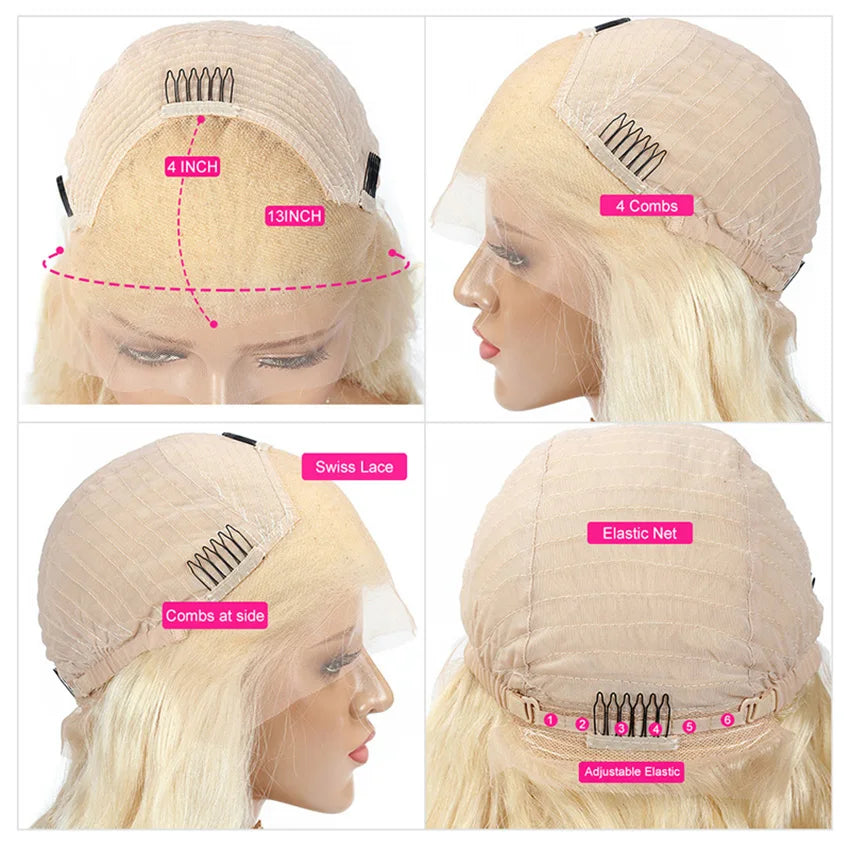 Ombre Ash Blonde Short Bob Wave Lace Front Wig — Cuticle-Aligned, Pre-Plucked